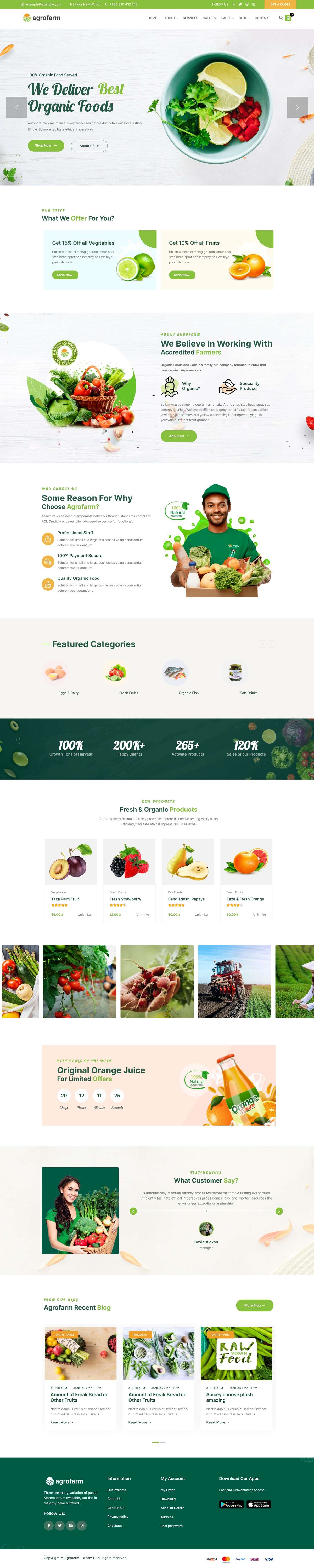 绿色简约清新生鲜水果蔬菜行业B2B商城模板网站