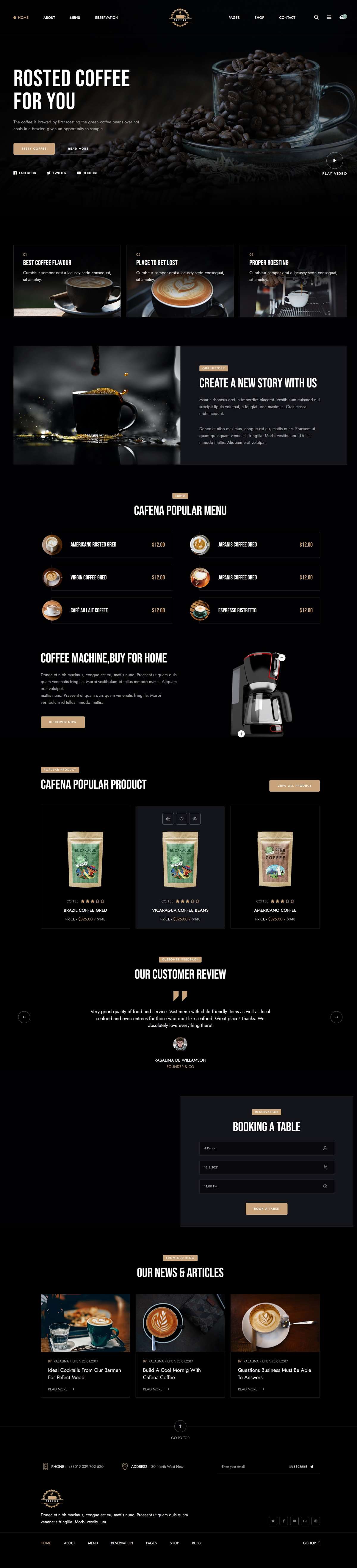黑色优雅时尚咖啡行业B2B商城模板网站